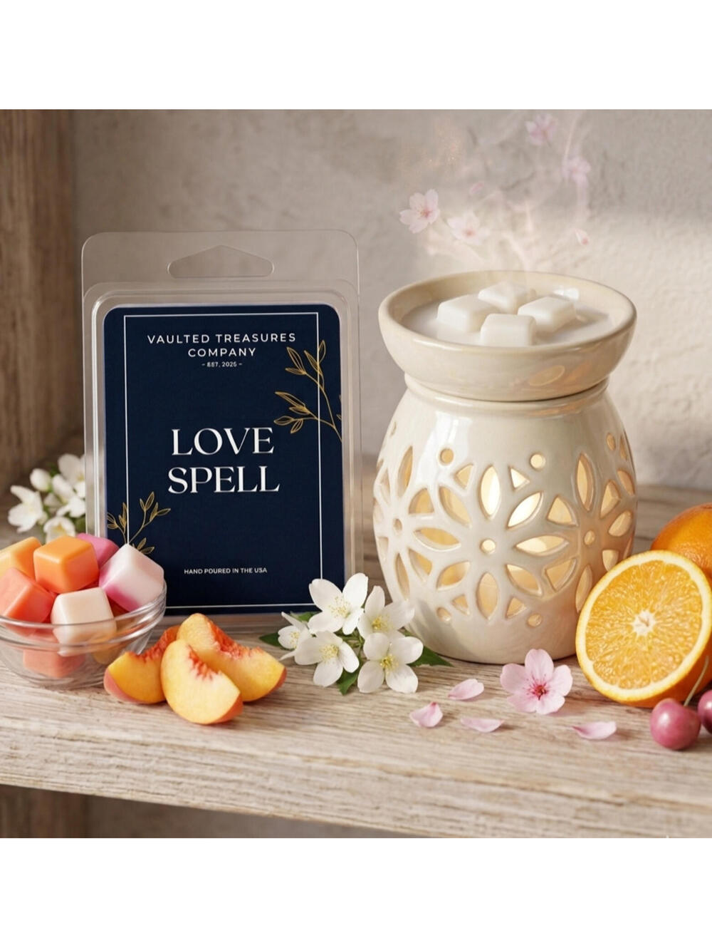 Love Spell Handmade Premium Wax Melts - 6 melts - Strong Scent